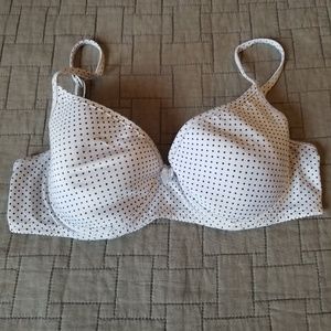 White polka dot bra 34c